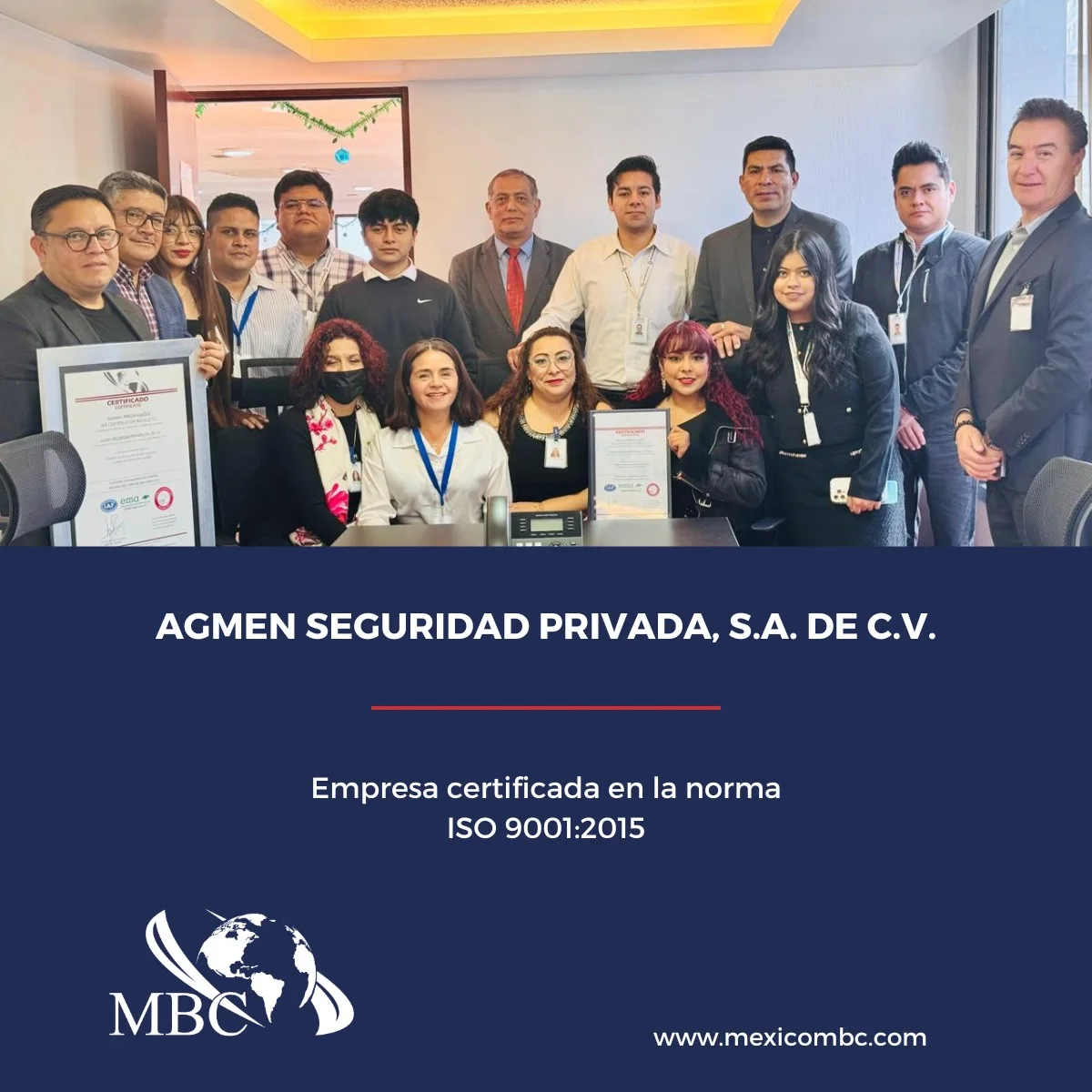 Certificación ISO 9001 Agmen Seguridad